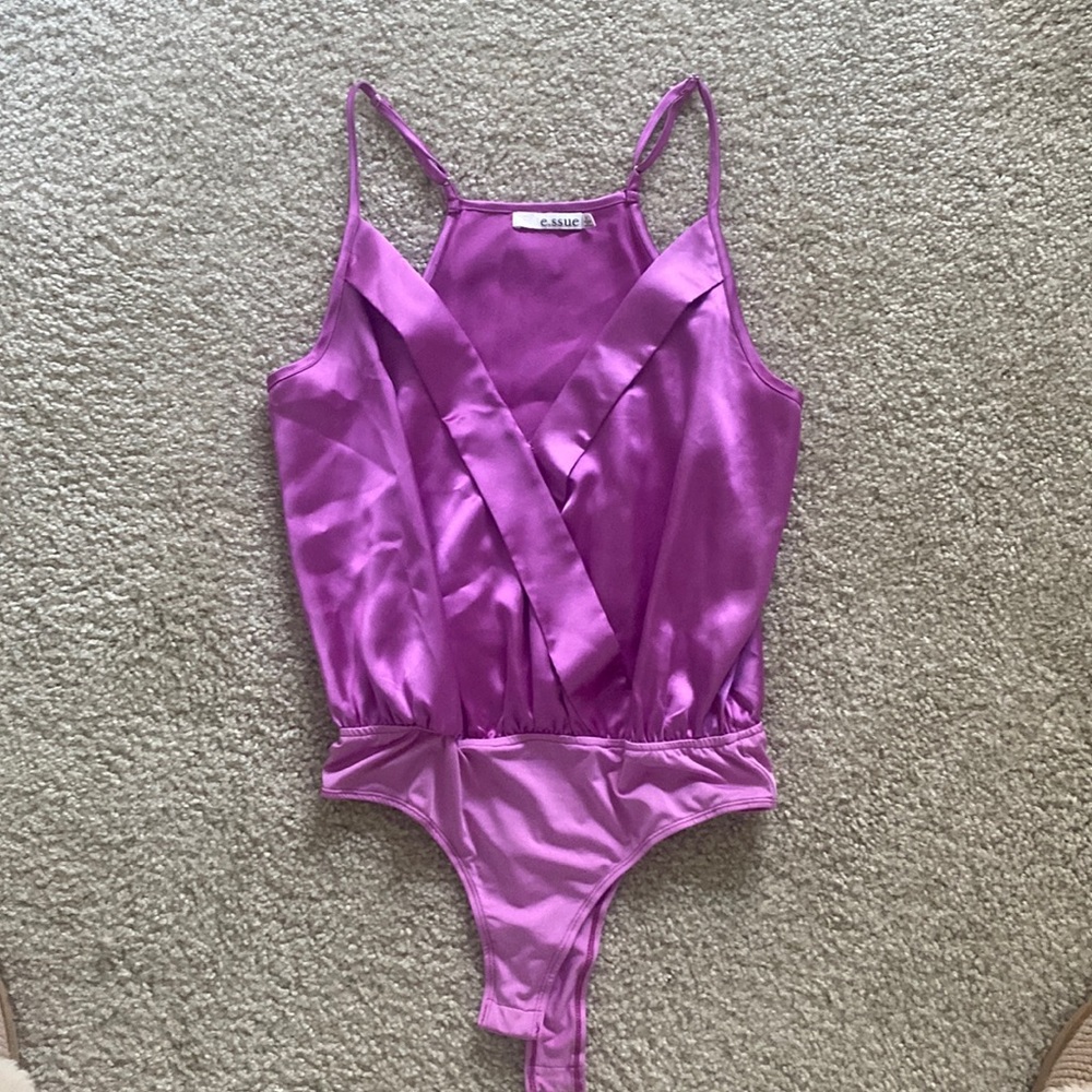 Purple silk bodysuit